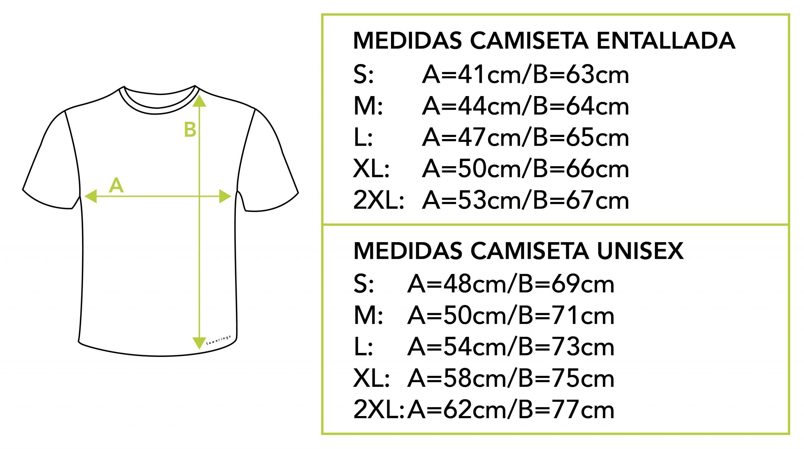 tallaje camisetas